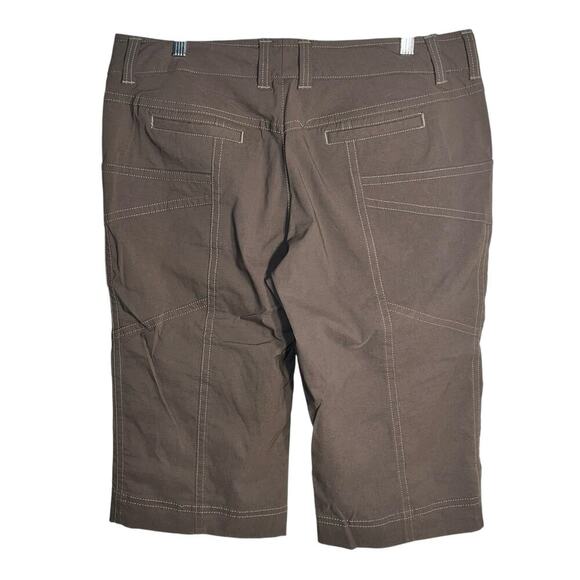 Athleta Style #41259 Bermuda Hiking Shorts Size 14 – Taupe Brown Nylon Blend - Picture 2 of 6